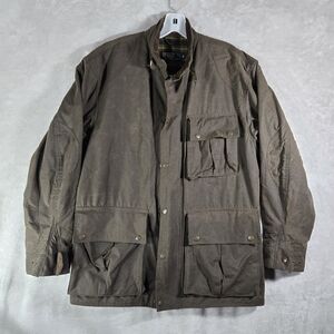 Polo Ralph Lauren Oil Cloth Chore Jacket Men Sz Small S Brown Fleece Plaid Lined